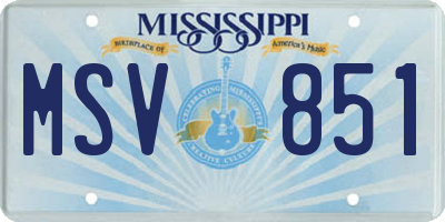MS license plate MSV851