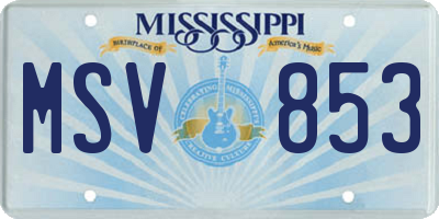 MS license plate MSV853
