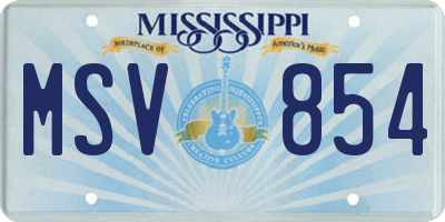 MS license plate MSV854