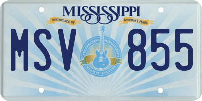 MS license plate MSV855