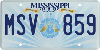 MS license plate MSV859