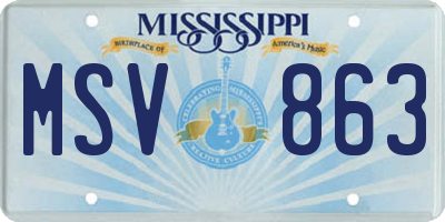 MS license plate MSV863