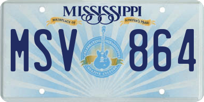 MS license plate MSV864