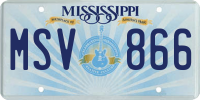 MS license plate MSV866