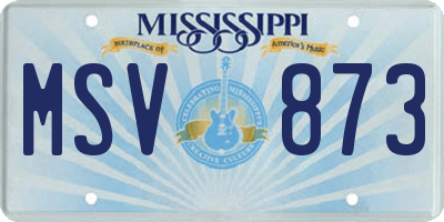 MS license plate MSV873