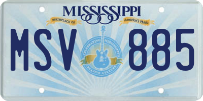 MS license plate MSV885