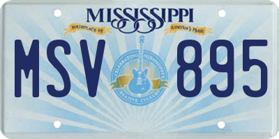 MS license plate MSV895