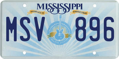 MS license plate MSV896
