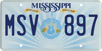MS license plate MSV897