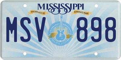 MS license plate MSV898