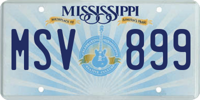 MS license plate MSV899