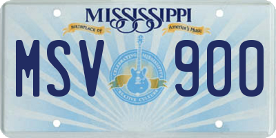 MS license plate MSV900