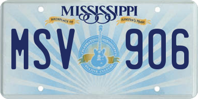 MS license plate MSV906