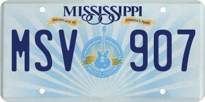 MS license plate MSV907