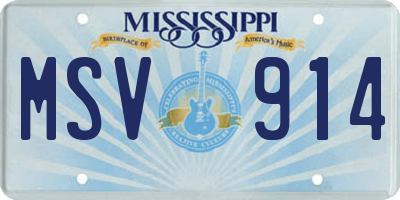 MS license plate MSV914