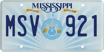 MS license plate MSV921