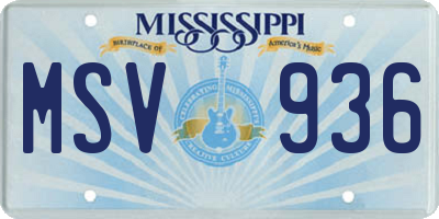 MS license plate MSV936
