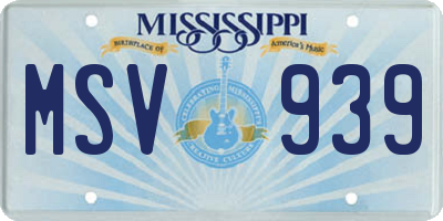 MS license plate MSV939