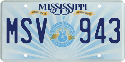 MS license plate MSV943
