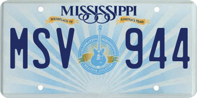 MS license plate MSV944