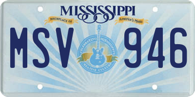 MS license plate MSV946