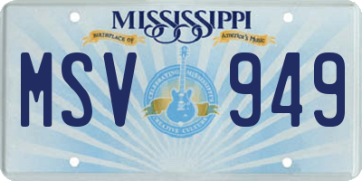 MS license plate MSV949