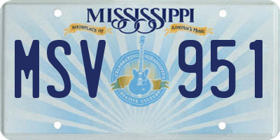 MS license plate MSV951
