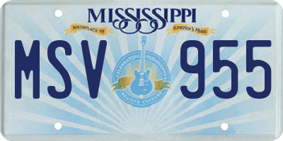 MS license plate MSV955