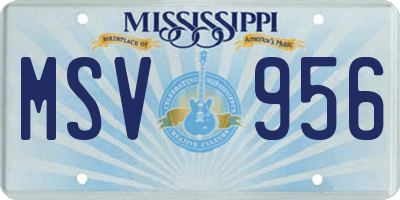 MS license plate MSV956