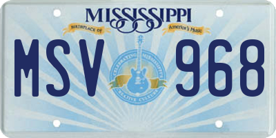 MS license plate MSV968
