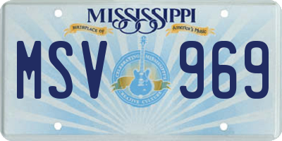 MS license plate MSV969