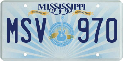 MS license plate MSV970