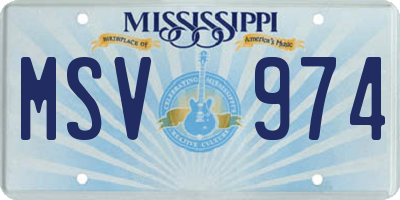 MS license plate MSV974