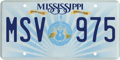 MS license plate MSV975