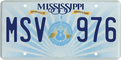 MS license plate MSV976