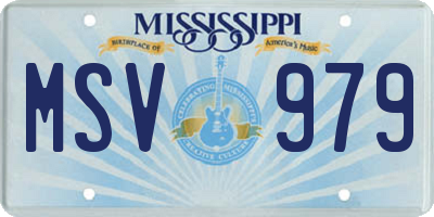 MS license plate MSV979