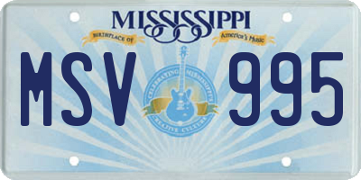 MS license plate MSV995