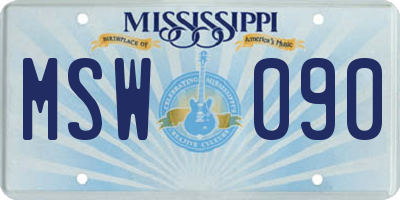 MS license plate MSW090
