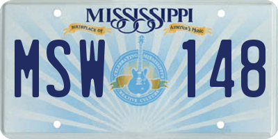 MS license plate MSW148