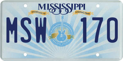 MS license plate MSW170
