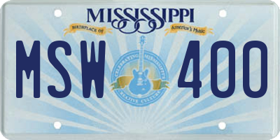 MS license plate MSW400