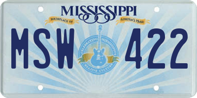 MS license plate MSW422