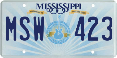 MS license plate MSW423