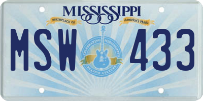 MS license plate MSW433
