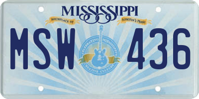 MS license plate MSW436