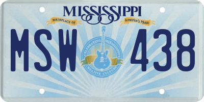 MS license plate MSW438