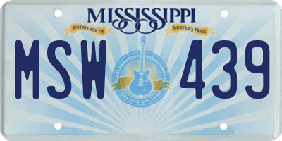 MS license plate MSW439