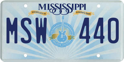 MS license plate MSW440