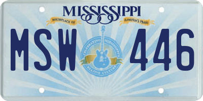 MS license plate MSW446
