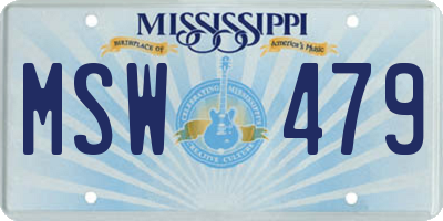 MS license plate MSW479